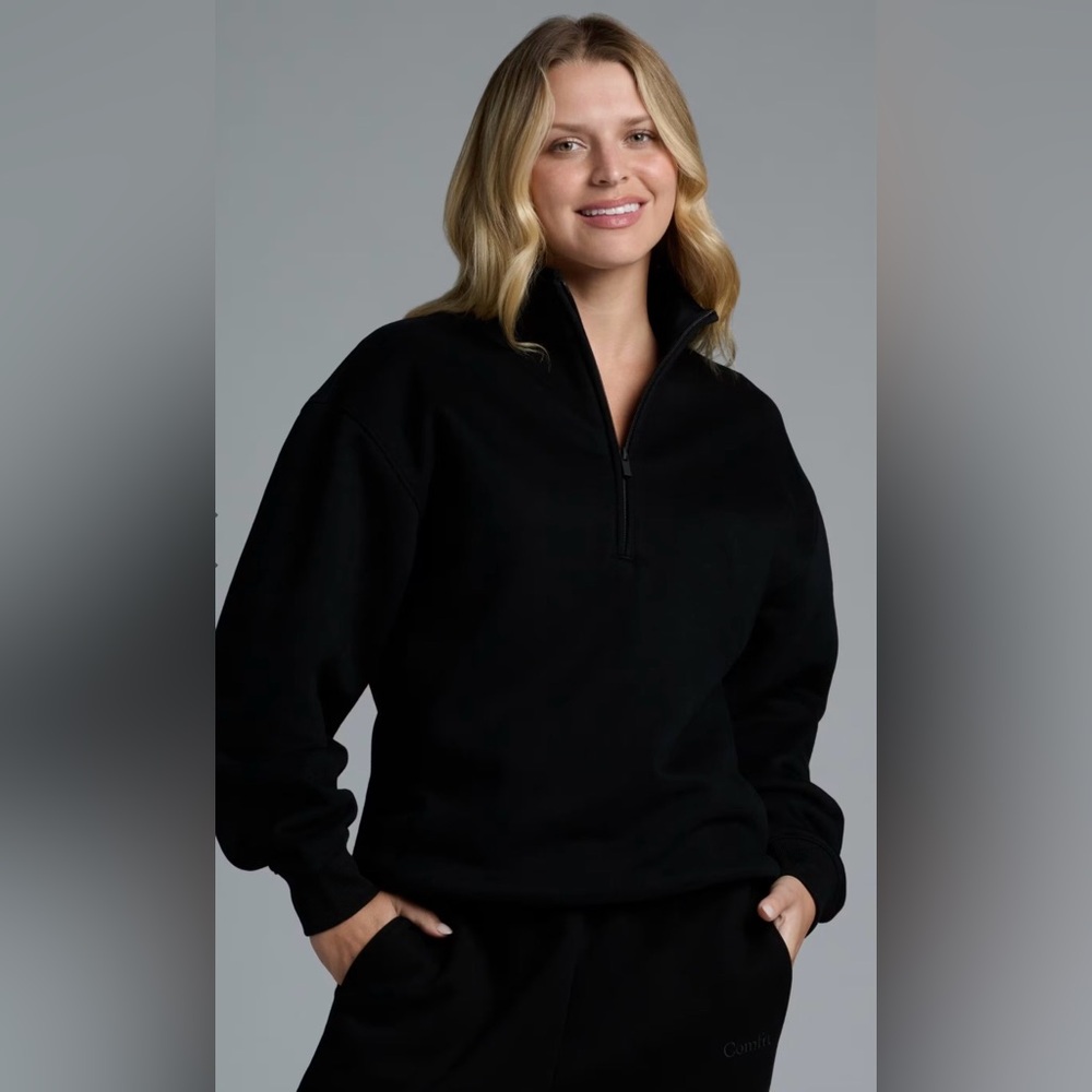 SOLD Black Half-Zip Sweatshirt